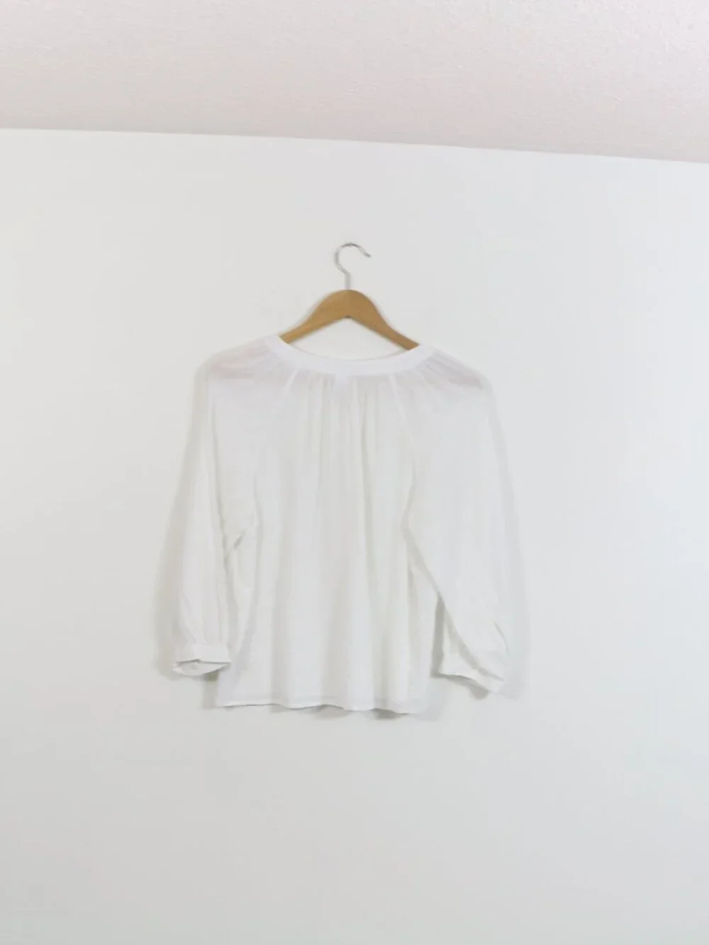 *Old Navy Oversized Textured Clip-Dot Button-Down Blouse - Picture 6 of 7